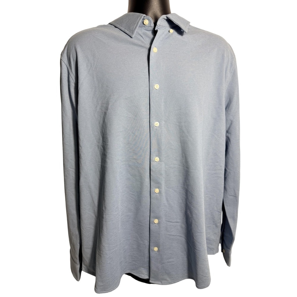 Goodfellow & Co Dress Shirt Mens XL Blue Pique Button Down Long Sleeve‎ Casual